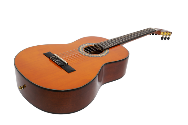 Martinez G-Series 3/4 Size Student Classical Guitar Pack with Built In Tuner (Amber-Gloss)