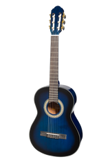 Martinez G-Series 3/4 Size Student Classical Guitar Pack with Built In Tuner (Blue-Gloss)