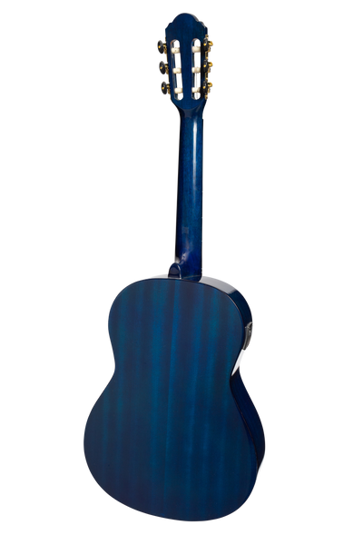 Martinez G-Series 3/4 Size Student Classical Guitar Pack with Built In Tuner (Blue-Gloss)