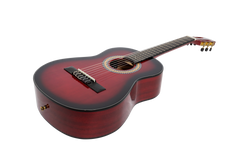 Martinez G-Series 3/4 Size Student Classical Guitar Pack with Built In Tuner (Trans Wine Red-Gloss)