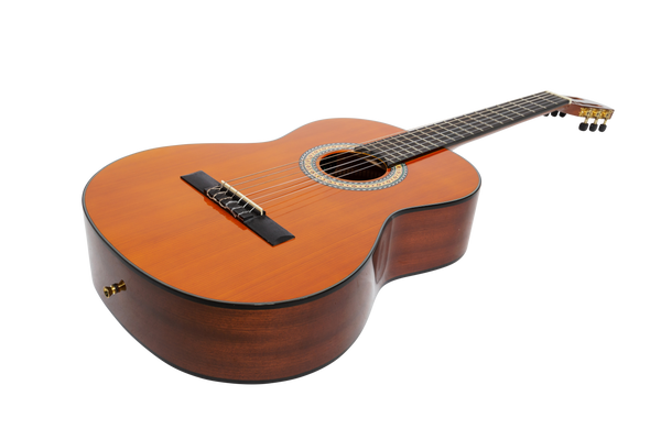 Martinez G-Series Full Size Student Classical Guitar Pack with Built In Tuner (Amber-Gloss)