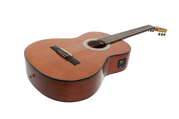 Martinez G-Series Left Handed 3/4 Size Student Classical Guitar Pack with Built In Tuner (Natural-Gloss)