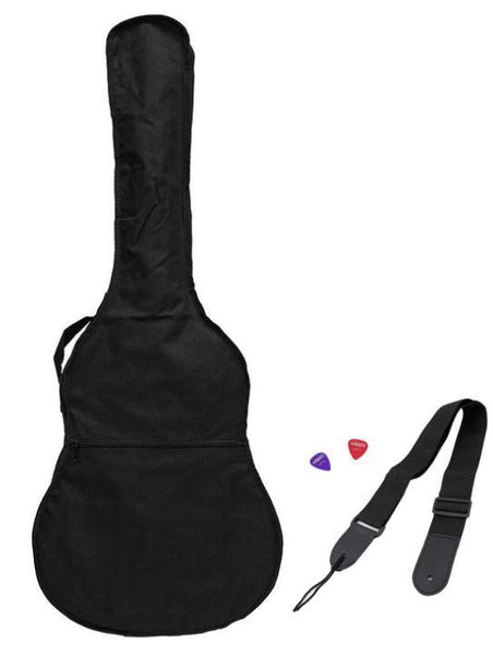 Martinez G-Series Left Handed Full Size Student Classical Guitar Pack with Built In Tuner (Natural-Gloss)