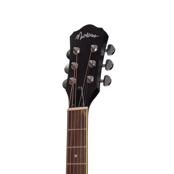 Martinez Jazz Hybrid Acoustic-Electric Small Body Cutaway Guitar (Black)