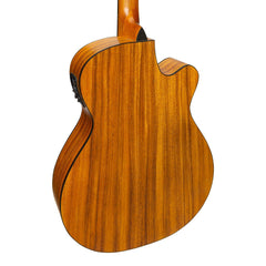 Martinez Left-Handed '41 Series' Folk Size Cutaway Acoustic-Electric Guitar Pack (Spruce/Koa)