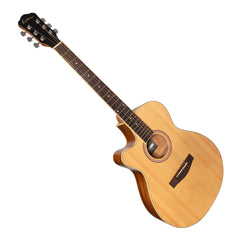 Martinez Left-Handed '41 Series' Folk Size Cutaway Acoustic-Electric Guitar Pack (Spruce/Rosewood)