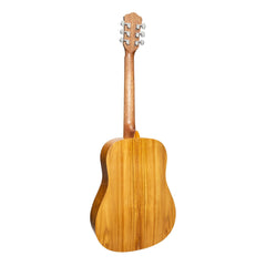 Martinez Left Handed Acoustic-Electric Middy Traveller Guitar (Jati-Teakwood)