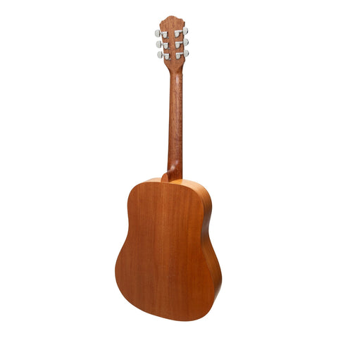 Martinez Left Handed Acoustic-Electric Middy Traveller Guitar (Mahogany)