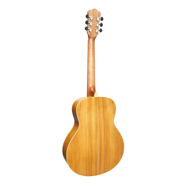 Martinez Left Handed Acoustic-Electric Short-Scale Guitar (Jati-Teakwood)