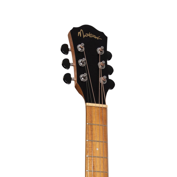 Martinez Left Handed Acoustic-Electric Short-Scale Guitar (Jati-Teakwood)