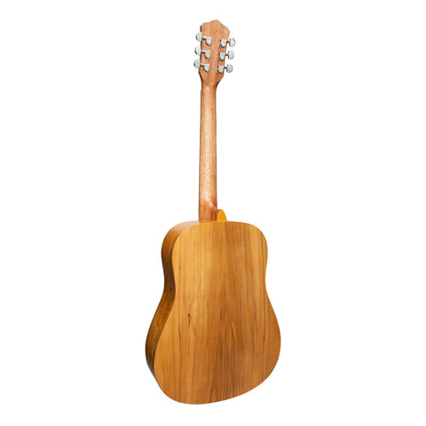 Martinez Left Handed Acoustic Middy Traveller Guitar (Jati-Teakwood)