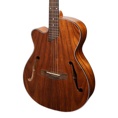 Martinez Left Handed Jazz Hybrid Acoustic-Electric Small Body Cutaway Guitar (Rosewood)