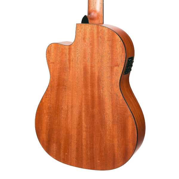 Martinez 'Natural Series' Cedar Top Acoustic-Electric Classical Cutaway Guitar (Open Pore)