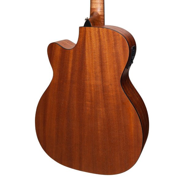 Martinez 'Natural Series' Cedar Top Acoustic-Electric Small Body Cutaway Guitar (Open Pore)