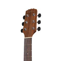 Martinez 'Natural Series' Left Handed Solid Mahogany Top Mini Short Scale Acoustic-Electric Guitar (Open Pore)