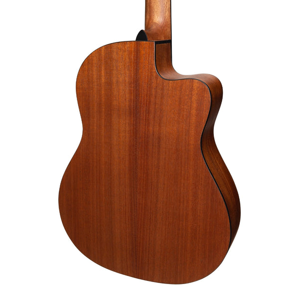 Martinez 'Natural Series' Left Handed Solid Spruce Top Acoustic-Electric Classical Cutaway Guitar (Open Pore)