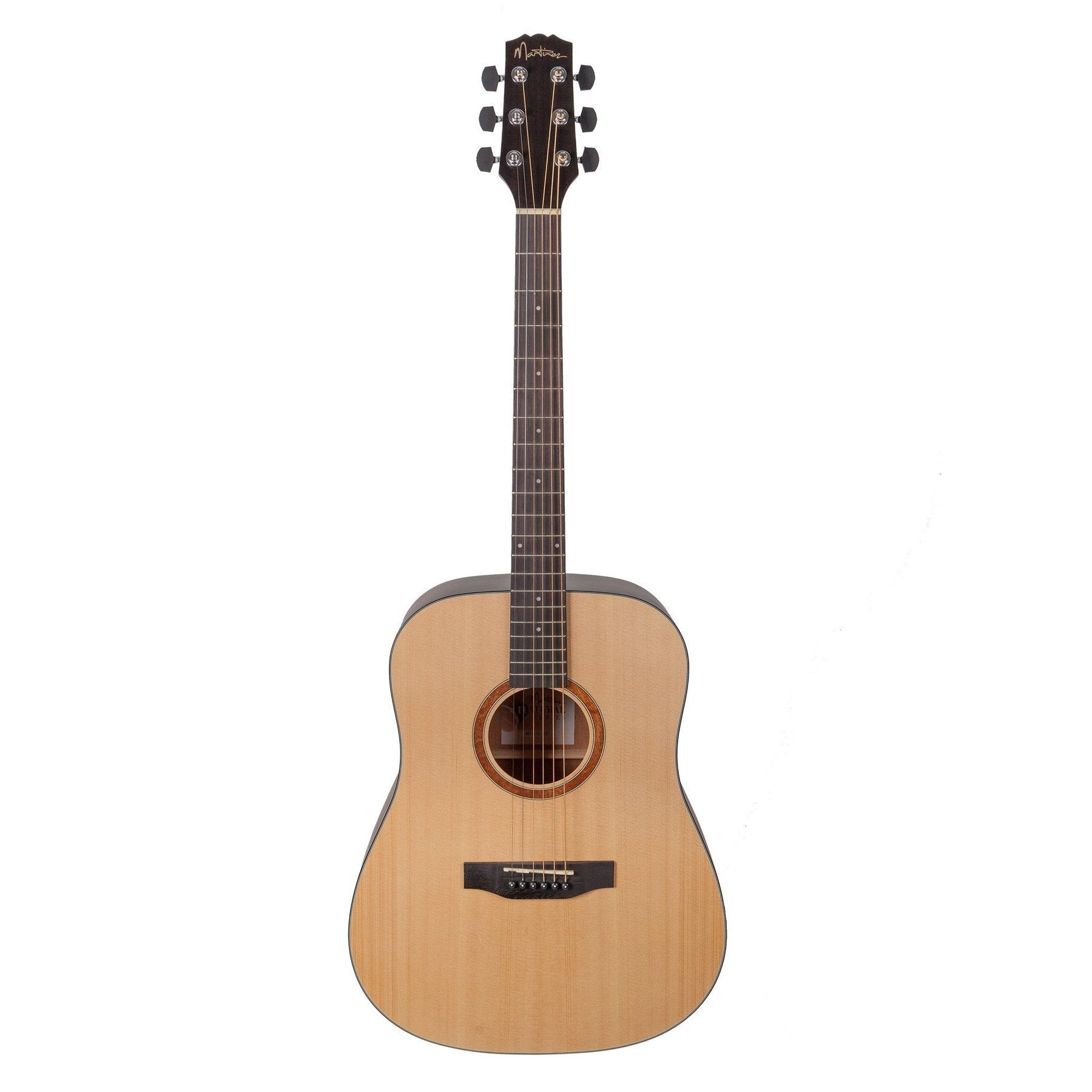 Martinez 'Natural Series' Left Handed Spruce Top Acoustic Dreadnought Guitar (Open Pore)-MND-15L-SOP