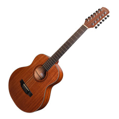 Martinez 'Natural Series' Mahogany Top 12-String Acoustic-Electric Mini Short Scale Guitar (Open Pore)