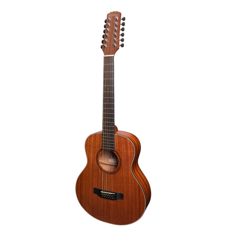 Martinez 'Natural Series' Mahogany Top 12-String Acoustic-Electric Mini Short Scale Guitar (Open Pore)