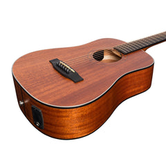 Martinez 'Natural Series' Mahogany Top Acoustic-Electric Babe Traveller Guitar (Open Pore)