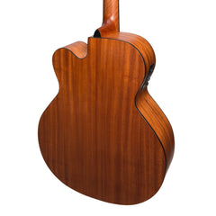 Martinez 'Natural Series' Mahogany Top Acoustic-Electric Cutaway Bass Guitar (Open Pore)