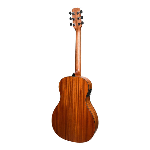 Martinez 'Natural Series' Mahogany Top Acoustic-Electric Parlour Guitar (Open Pore)