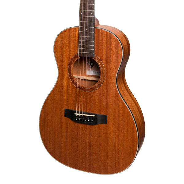 Martinez 'Natural Series' Mahogany Top Acoustic-Electric Parlour Guitar (Open Pore)