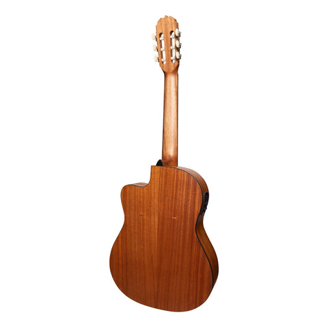 Martinez 'Natural Series' Solid Cedar Top Acoustic-Electric Classical Cutaway Guitar (Open Pore)