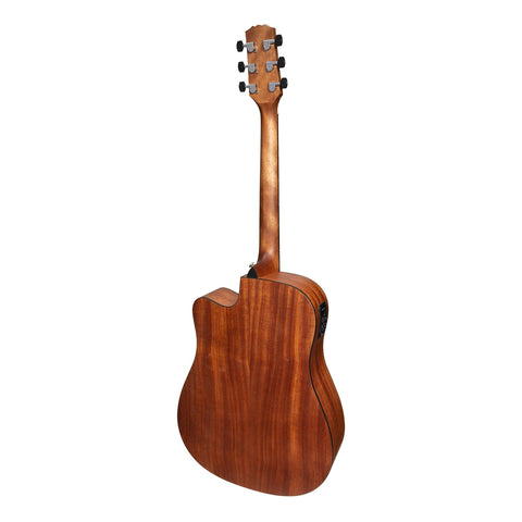 Martinez 'Natural Series' Solid Cedar Top Acoustic-Electric Dreadnought Cutaway Guitar (Open Pore)