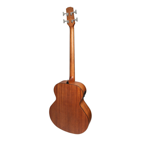 Martinez 'Natural Series' Solid Mahogany Top Acoustic-Electric Bass Guitar (Open Pore)