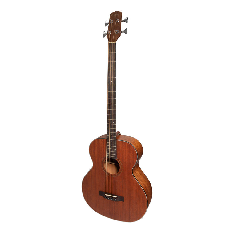 Martinez 'Natural Series' Solid Mahogany Top Acoustic-Electric Bass Guitar (Open Pore)