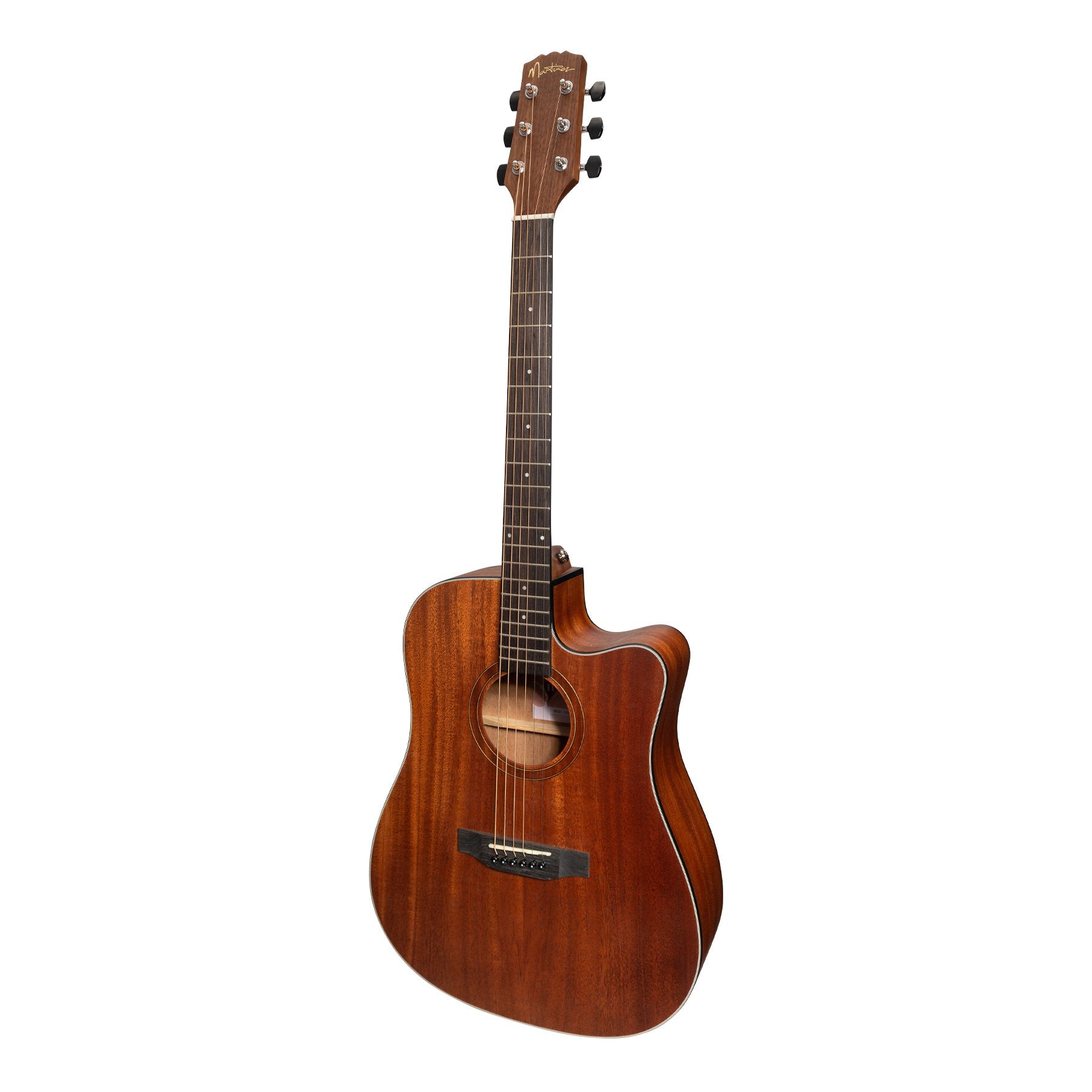 Martinez 'Natural Series' Solid Mahogany Top Acoustic-Electric Dreadnought Cutaway Guitar (Open Pore)-MNDC-15S-MOP