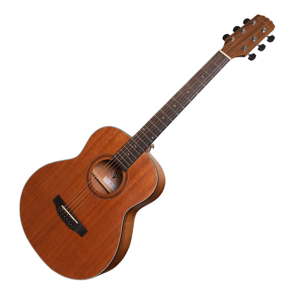 Martinez 'Natural Series' Solid Mahogany Top Acoustic-Electric Mini Short Scale Guitar (Open Pore)