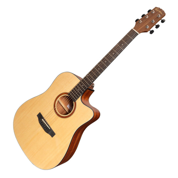 Martinez 'Natural Series' Solid Spruce Top Acoustic-Electric Dreadnought Cutaway Guitar (Open Pore)