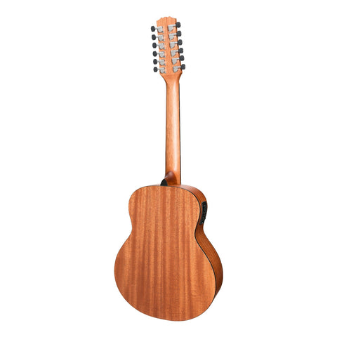 Martinez 'Natural Series' Spruce Top 12-String Acoustic-Electric Mini Short Scale Guitar (Open Pore)