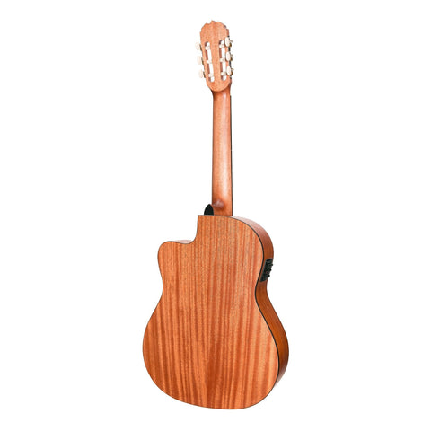 Martinez 'Natural Series' Spruce Top Acoustic-Electric Classical Cutaway Guitar (Open Pore)