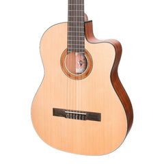 Martinez 'Natural Series' Spruce Top Acoustic-Electric Classical Cutaway Guitar (Open Pore)