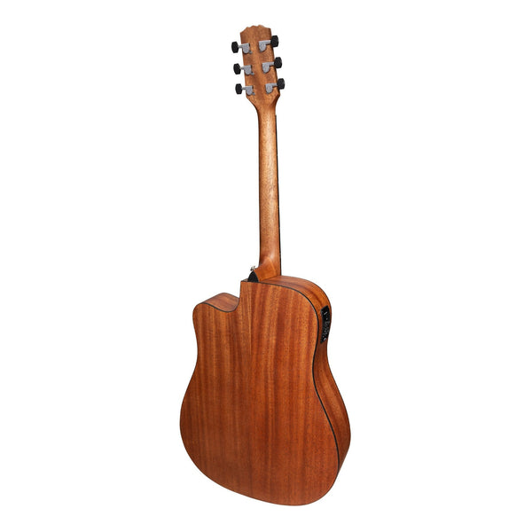 Martinez 'Natural Series' Spruce Top Acoustic-Electric Dreadnought Cutaway Guitar (Open Pore)