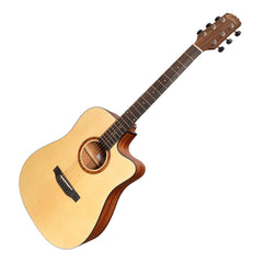 Martinez 'Natural Series' Spruce Top Acoustic-Electric Dreadnought Cutaway Guitar (Open Pore)