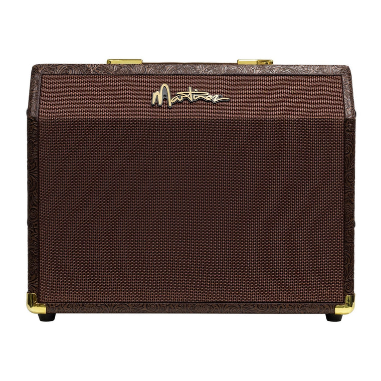 Martinez Retro-Style 25 Watt Acoustic Guitar Amplifier with Reverb (Paisley Brown)