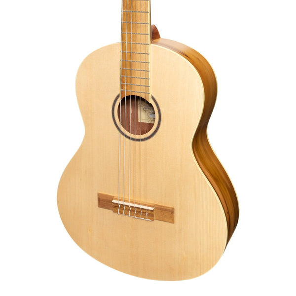 Martinez 'Slim Jim' 3/4 Size Student Classical Guitar Pack with Built In Tuner (Spruce/Jati-Teakwood)