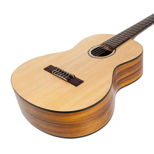 Martinez 'Slim Jim' 3/4 Size Student Classical Guitar Pack with Built In Tuner (Spruce/Koa)