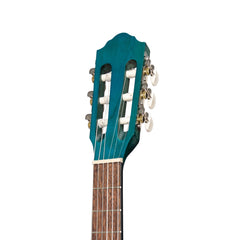 Martinez 'Slim Jim' 3/4 Size Student Classical Guitar Pack with Built In Tuner (Teal Green)