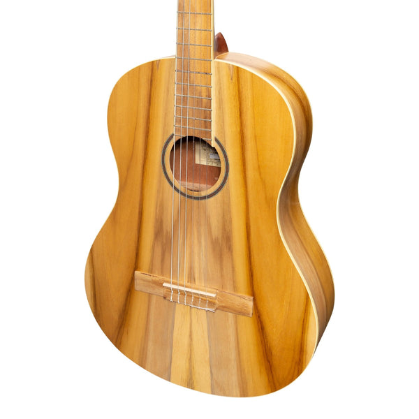 Martinez 'Slim Jim' Full Size Student Classical Guitar Pack with Built In Tuner (Jati-Teakwood)