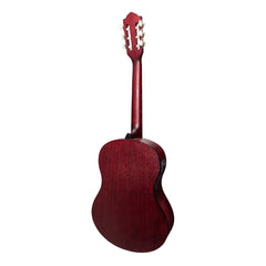 Martinez 'Slim Jim' Full Size Student Classical Guitar Pack with Built In Tuner (Red)