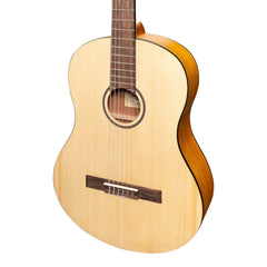 Martinez 'Slim Jim' Full Size Student Classical Guitar Pack with Built In Tuner (Spruce/Koa)