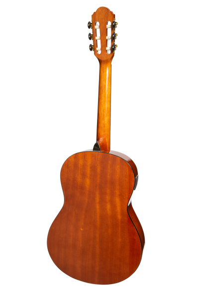 Martinez 'Slim Jim' G-Series 3/4 Size Classical Guitar with Built-in Tuner (Amber-Gloss)