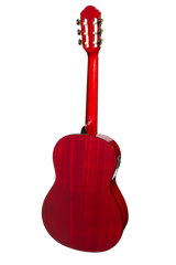 Martinez 'Slim Jim' G-Series 3/4 Size Classical Guitar with Built-in Tuner (Trans Wine Red-Gloss)