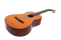 Martinez 'Slim Jim' G-Series 3/4 Size Student Classical Guitar Pack with Built In Tuner (Amber-Gloss)