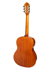 Martinez 'Slim Jim' G-Series Full Size Classical Guitar with Built-in Tuner (Amber-Gloss)